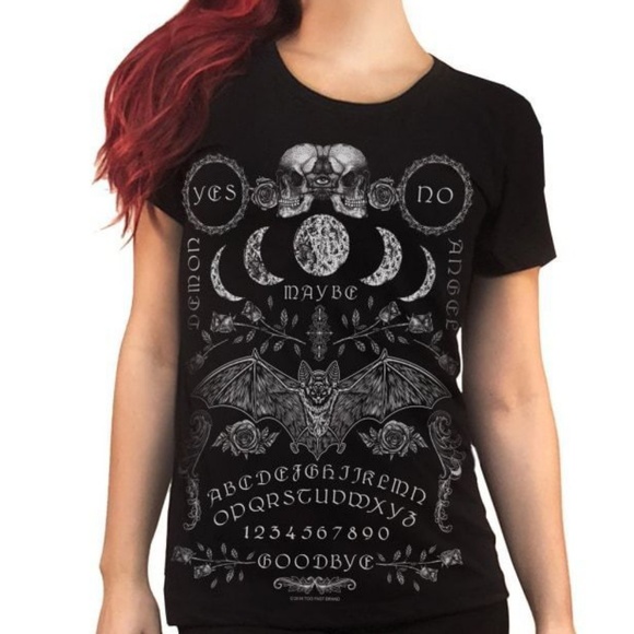 Youth Halloween 8 Kids Unisex Skull T-shirt Black goth Gothic Size Medium